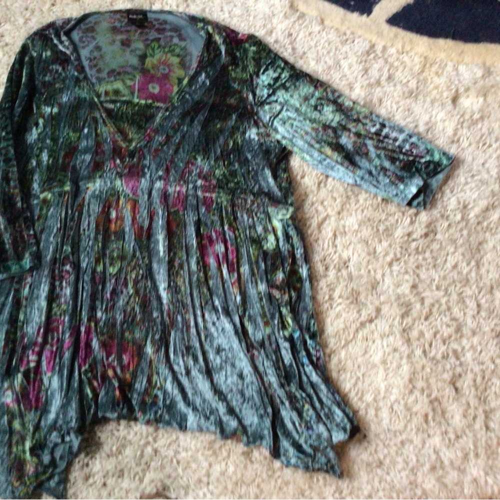 Style & Co. Velvet Tunic with Floral Design